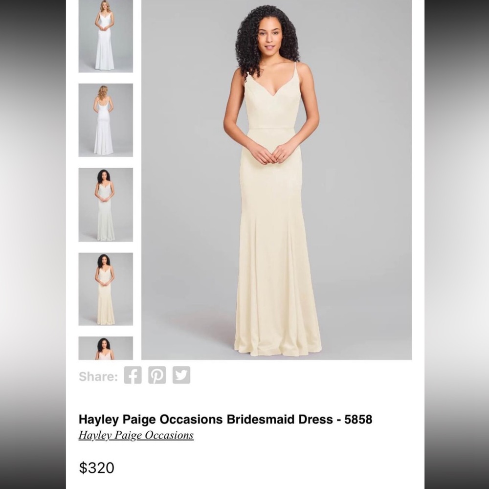 Hayley Paige Occasions bridesmaid dress - beige cashmere color, size 8